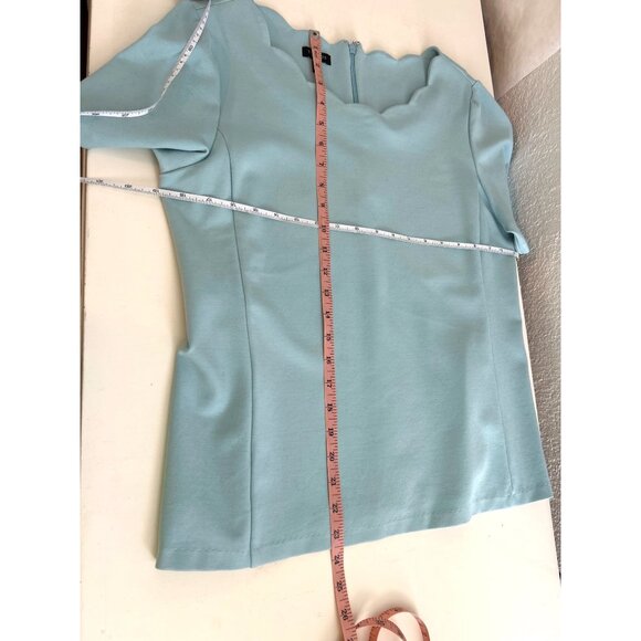 Talbots Women Scallop Neck Short Sleeve Top Size L - Picture 4 of 5